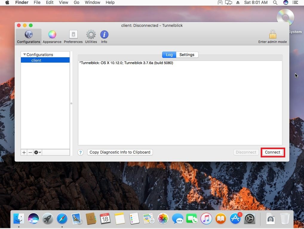 Set up VPN on Mac. Step 14