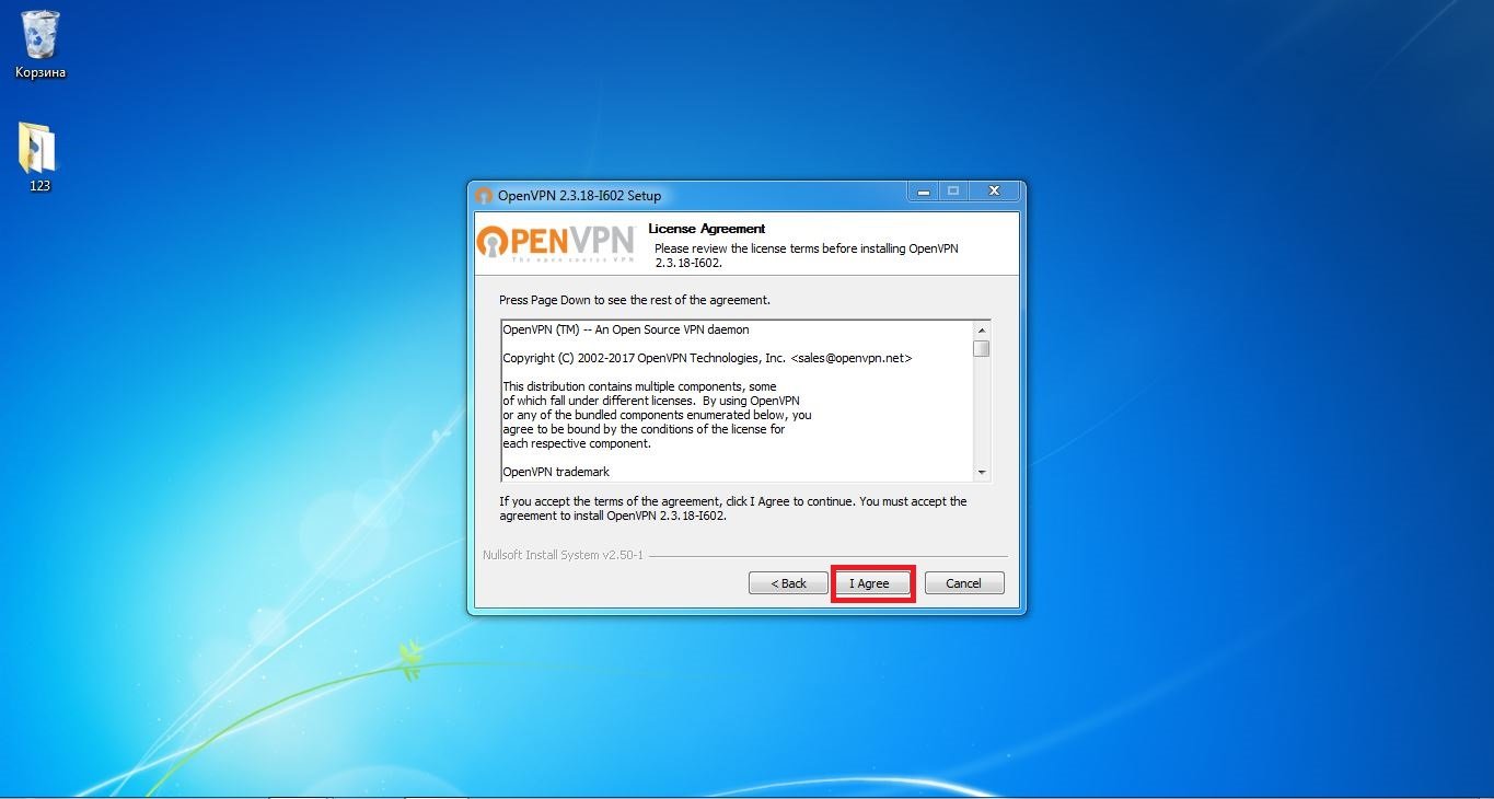 Установка VPN на Windows 7. Шаг 3